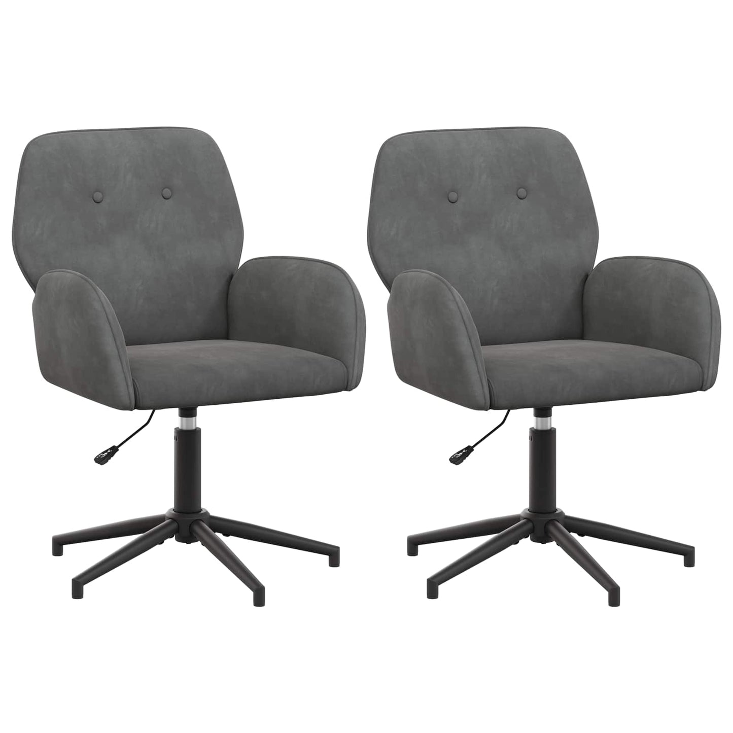 Draaiende Bureaustoelen 2 st 54 x 55 x 90 cm Donkergrijs
