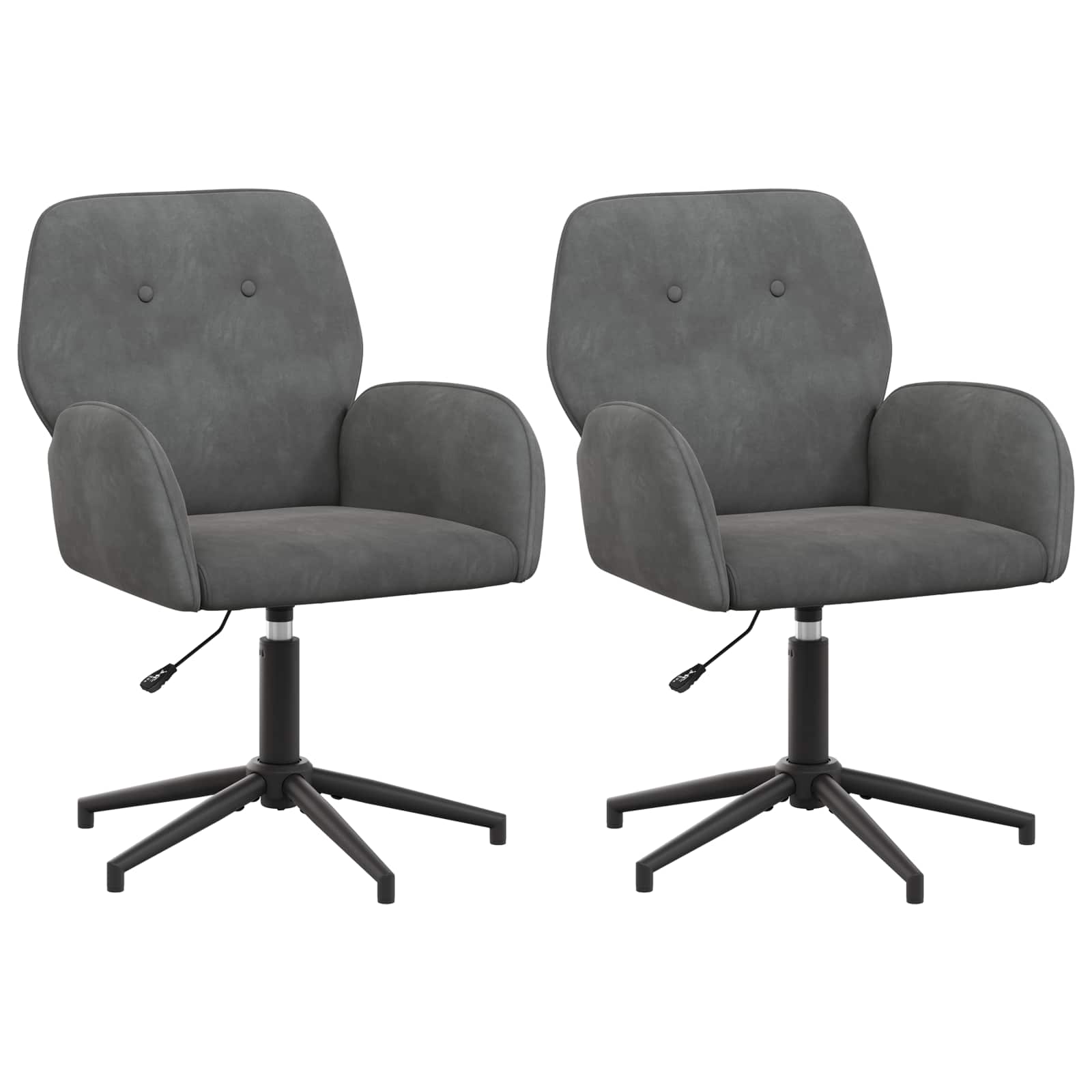 Draaiende Bureaustoelen 2 st 54 x 55 x 90 cm Donkergrijs