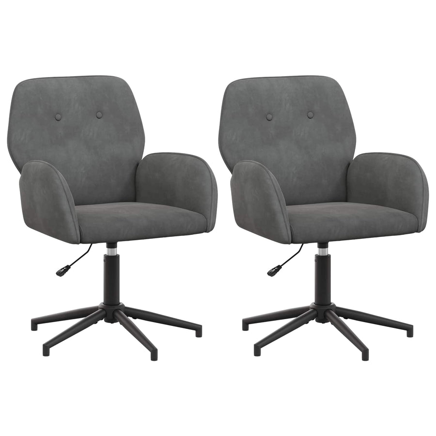 Draaiende Bureaustoelen 2 st 54 x 55 x 90 cm Donkergrijs