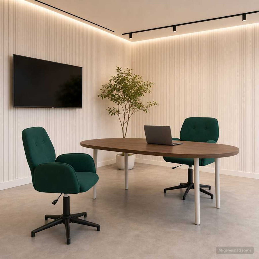 Draaiende Bureaustoelen 2 st 54 x 55 x 90 cm Donkergroen