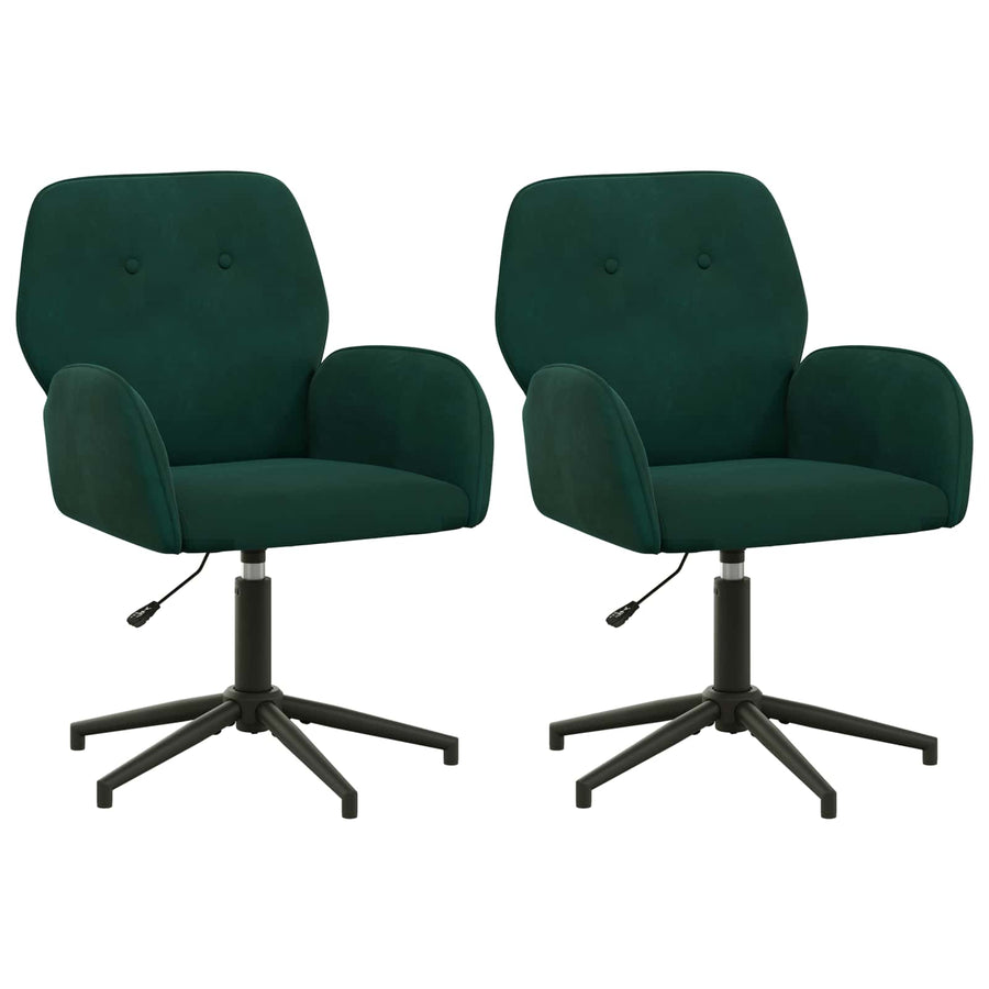 Draaiende Bureaustoelen 2 st 54 x 55 x 90 cm Donkergroen