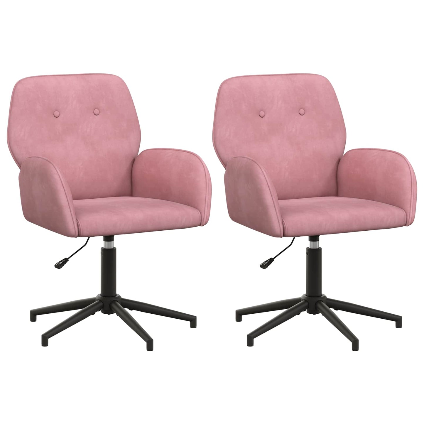 Draaiende Bureaustoelen 2 st 54 x 55 x 90 cm Roze fluweel