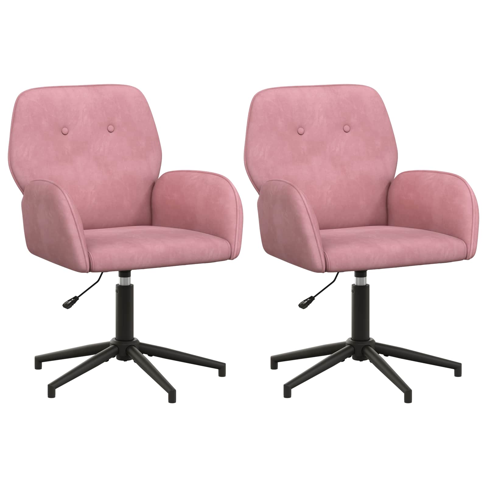 Draaiende Bureaustoelen 2 st 54 x 55 x 90 cm Roze fluweel