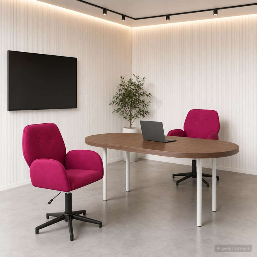 Draaiende Bureaustoelen 2 st 54 x 55 x 90 cm Wijnrood fluweel