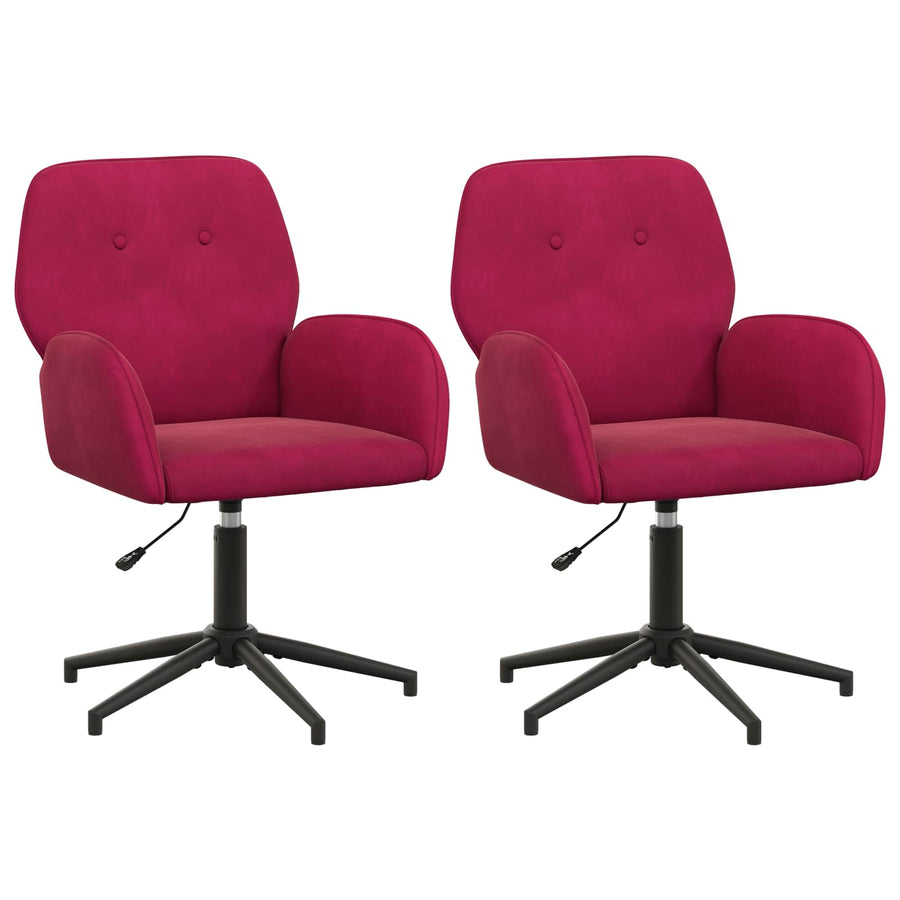 Draaiende Bureaustoelen 2 st 54 x 55 x 90 cm Wijnrood fluweel