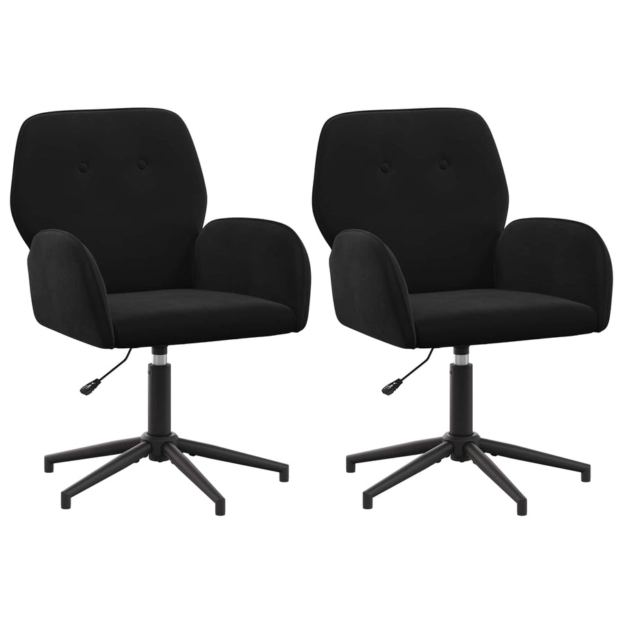Draaiende Bureaustoelen 2 st 54 x 55 x 90 cm Zwart fluweel