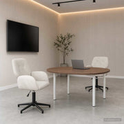 Bureaustoelen 2 st 54x55x90 cm crèmekleurig