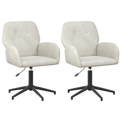 Draaiende Bureaustoelen 2 st 54 x 55 x 90 cm Crèmekleurig