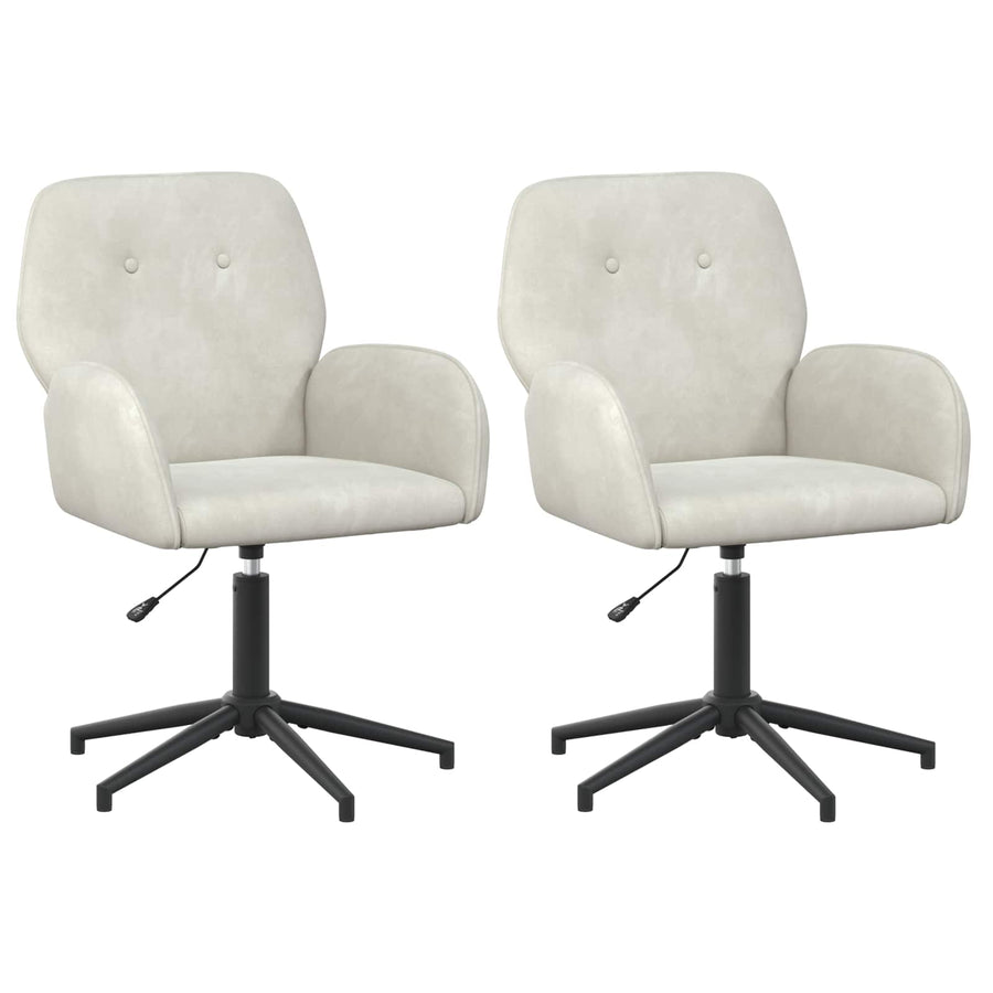 Draaiende Bureaustoelen 2 st 54 x 55 x 90 cm Crèmekleurig