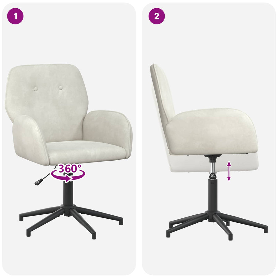 Draaiende Bureaustoelen 2 st 54 x 55 x 90 cm Crèmekleurig