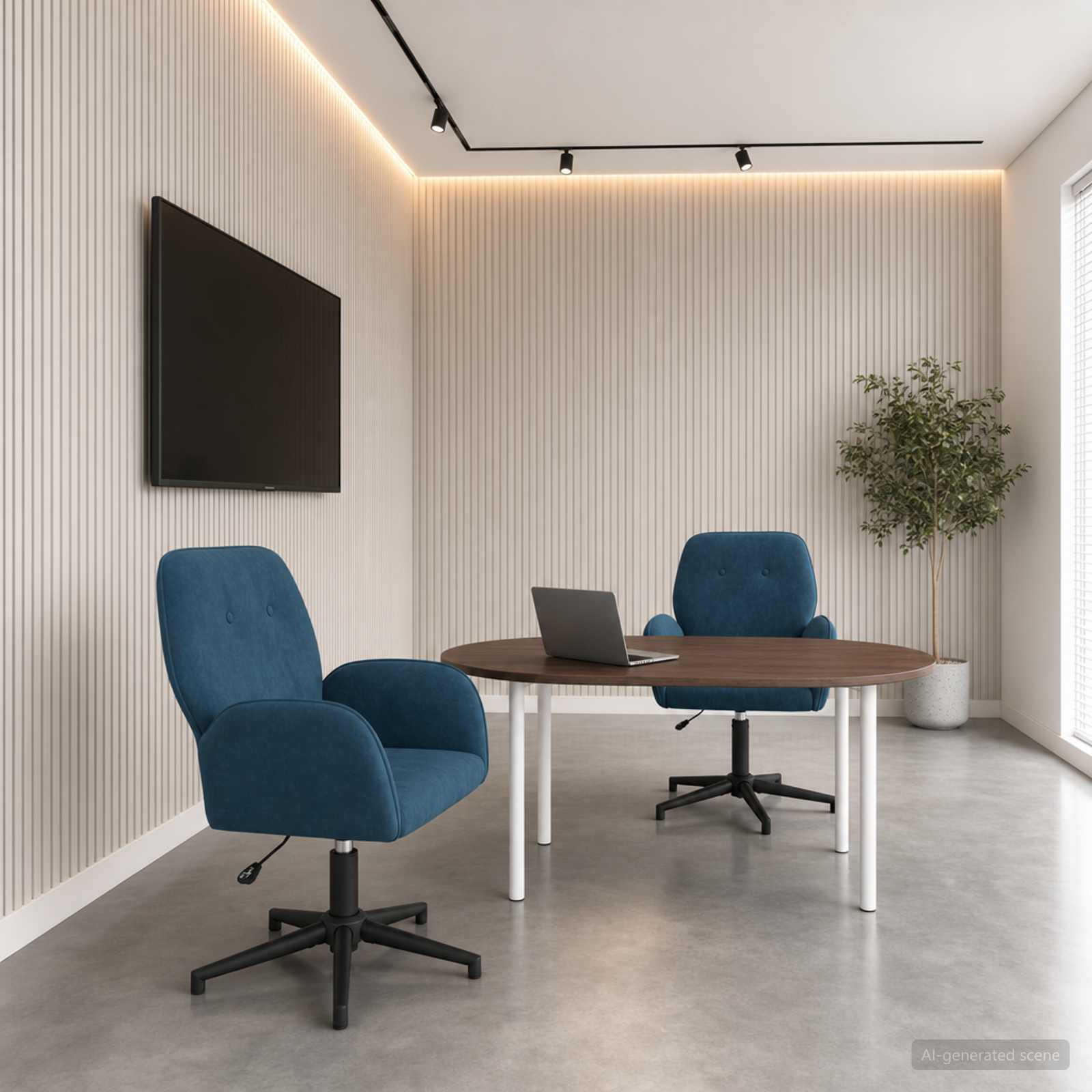Draaiende Bureaustoelen 2 st 54 x 55 x 90 cm Blauw fluweel