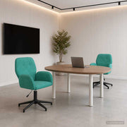 Bureaustoelen 2 st 54x55x90 cm turquoise fluweel