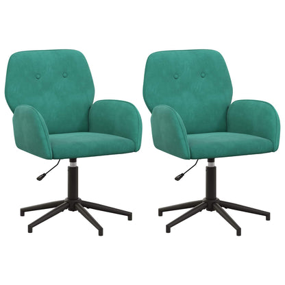 Draaiende Bureaustoelen 2 st 54 x 55 x 90 cm Turquoise fluweel