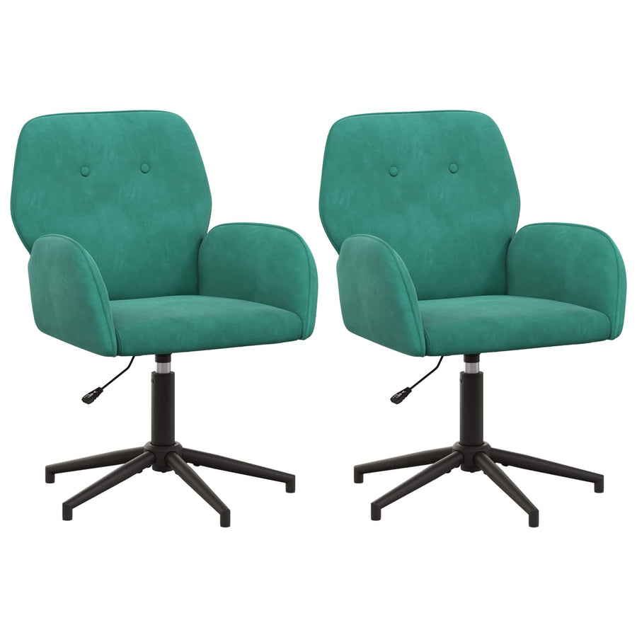 Draaiende Bureaustoelen 2 st 54 x 55 x 90 cm Turquoise fluweel
