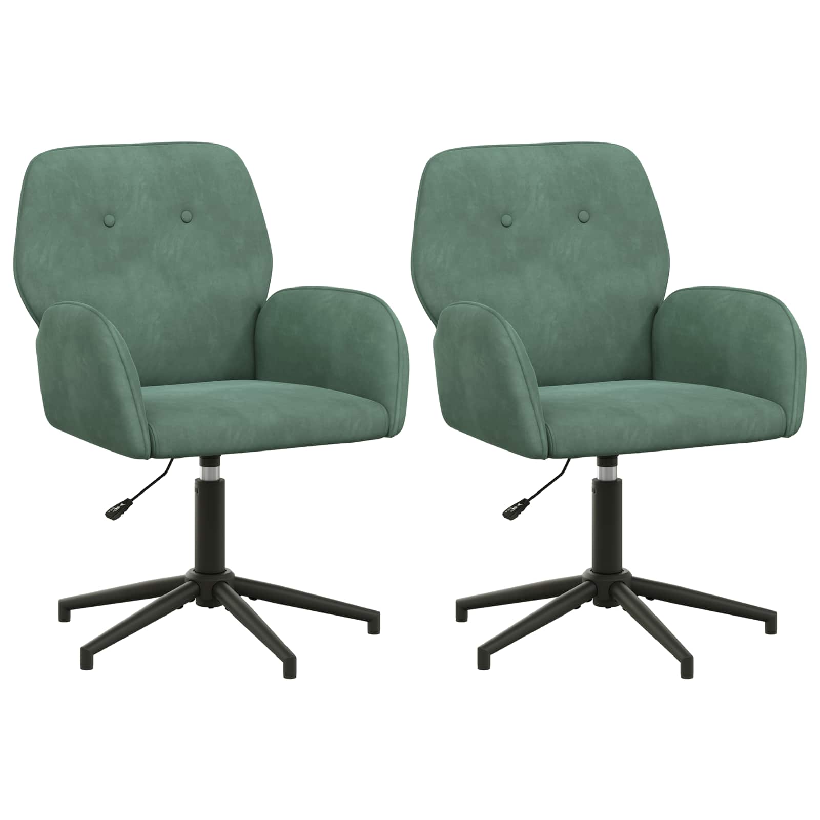 Draaiende Bureaustoelen 2 st 54 x 55 x 90 cm Zeegroen fluweel