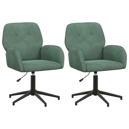 Draaiende Bureaustoelen 2 st 54 x 55 x 90 cm Zeegroen fluweel