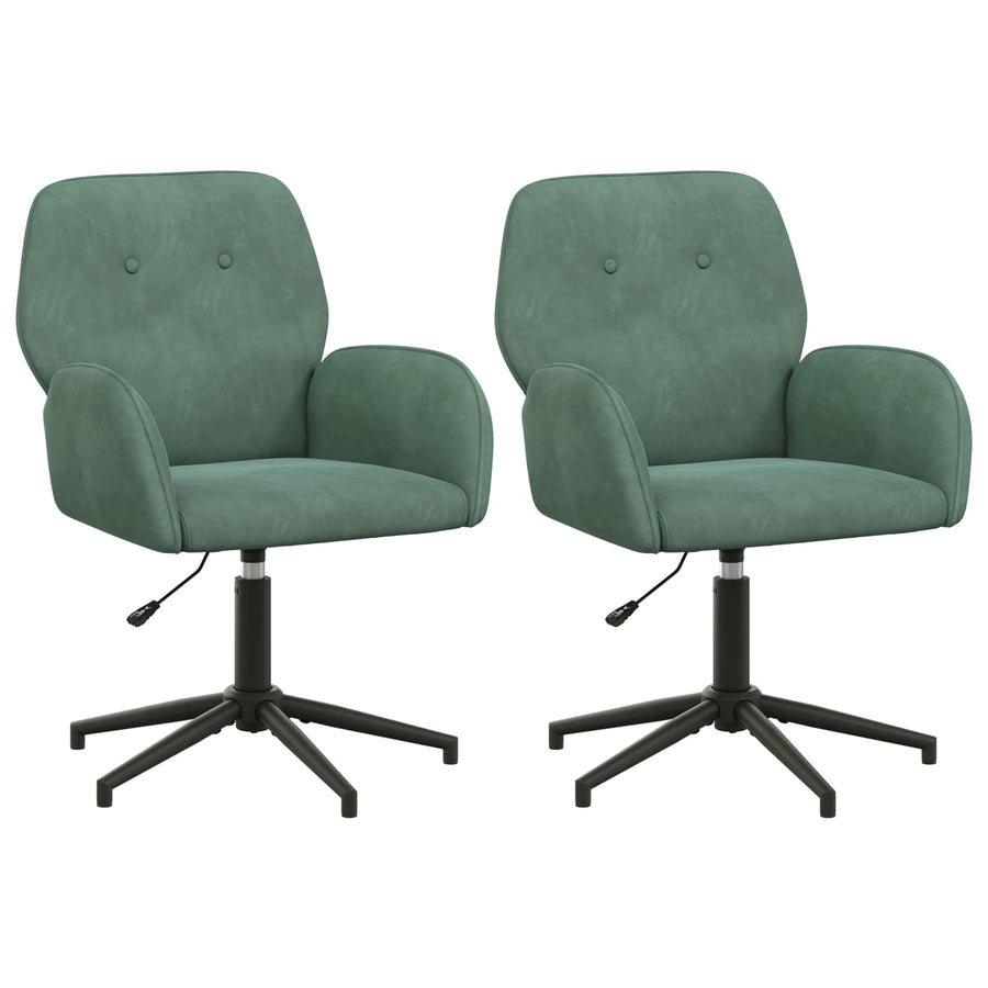 Draaiende Bureaustoelen 2 st 54 x 55 x 90 cm Zeegroen fluweel