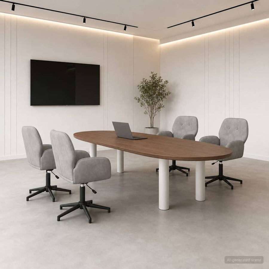 Draaiende Bureaustoelen 4 st 54 x 55 x 90 cm Lichtgrijs fluweel