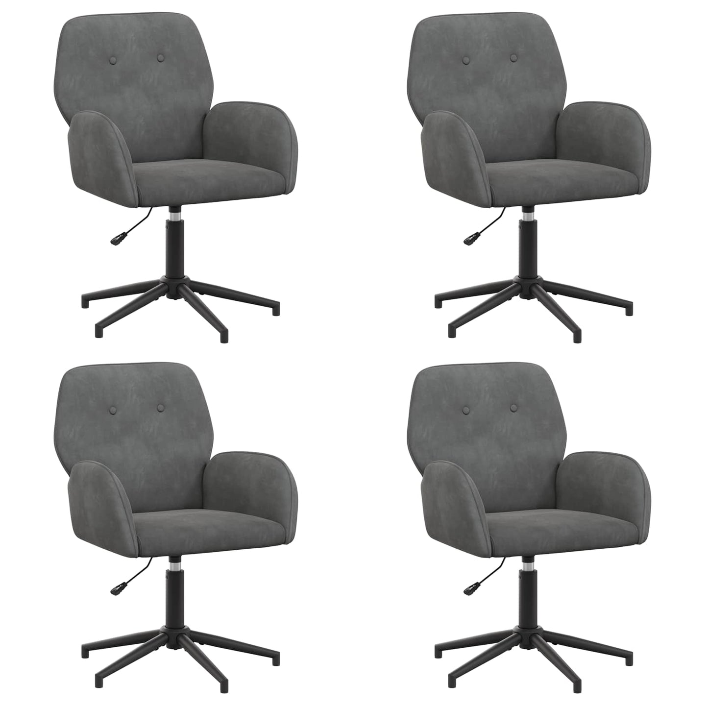 Draaiende Bureaustoelen 4 st 54 x 55 x 90 cm Donkergrijs