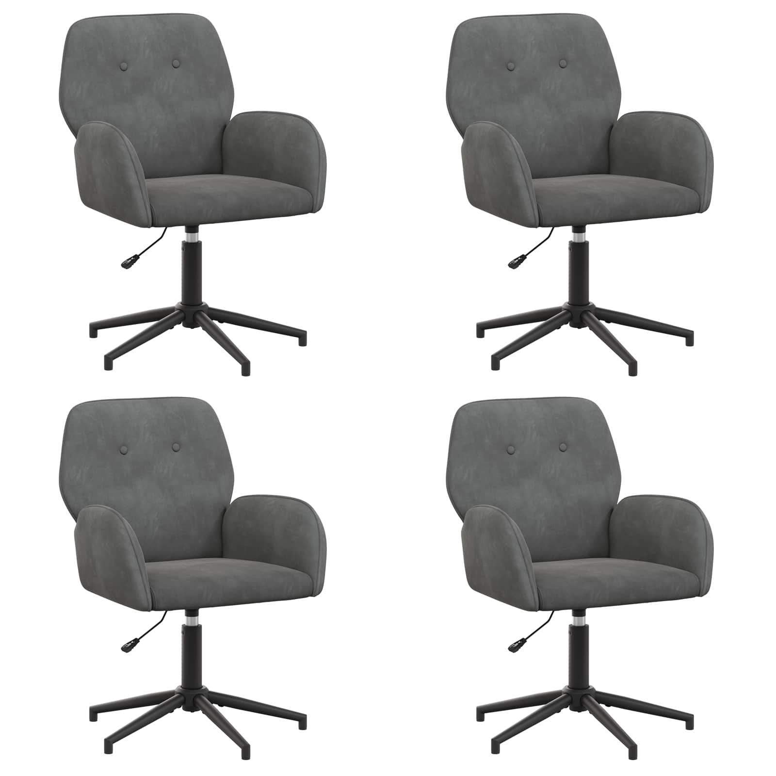 Draaiende Bureaustoelen 4 st 54 x 55 x 90 cm Donkergrijs