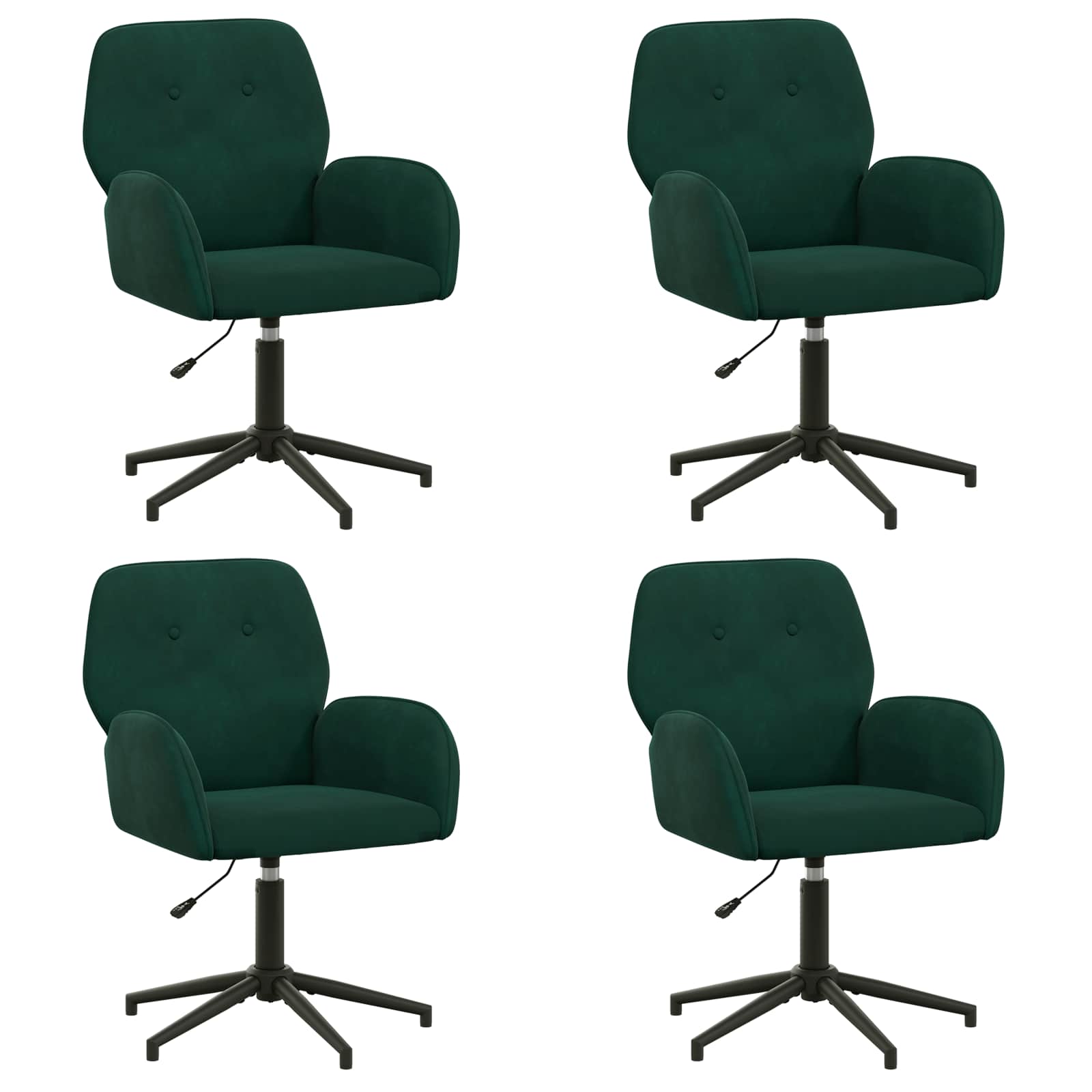 Draaiende Bureaustoelen 4 st 54 x 55 x 90 cm Donkergroen