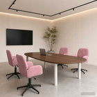 Draaiende Bureaustoelen 4 st 54 x 55 x 90 cm Roze fluweel