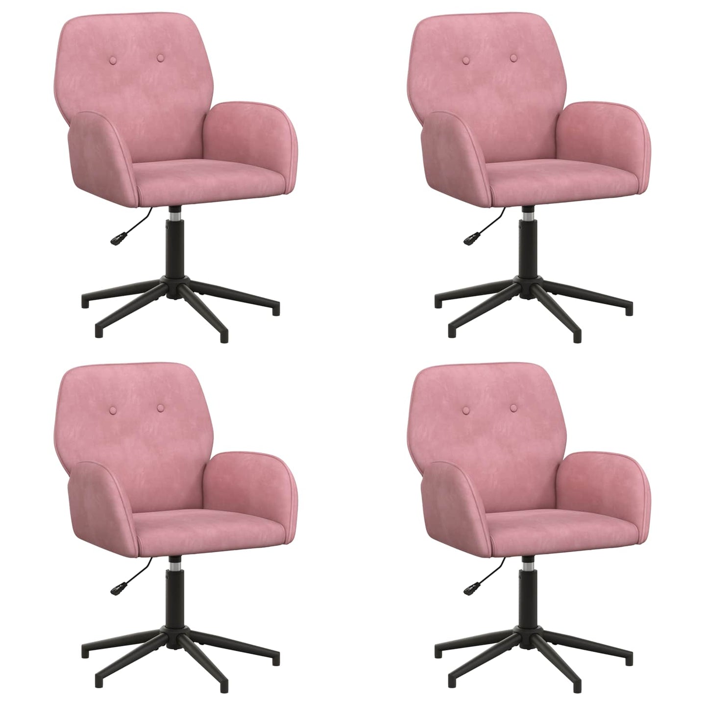 Draaiende Bureaustoelen 4 st 54 x 55 x 90 cm Roze fluweel
