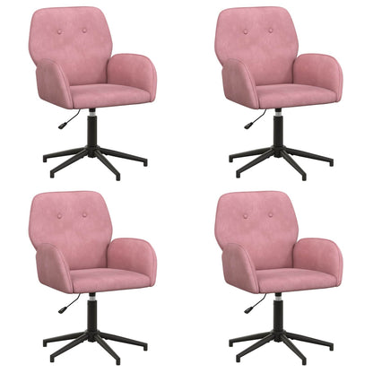Draaiende Bureaustoelen 4 st 54 x 55 x 90 cm Roze fluweel