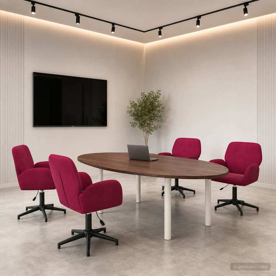 Draaiende Bureaustoelen 4 st 54 x 55 x 90 cm Wijnrood fluweel