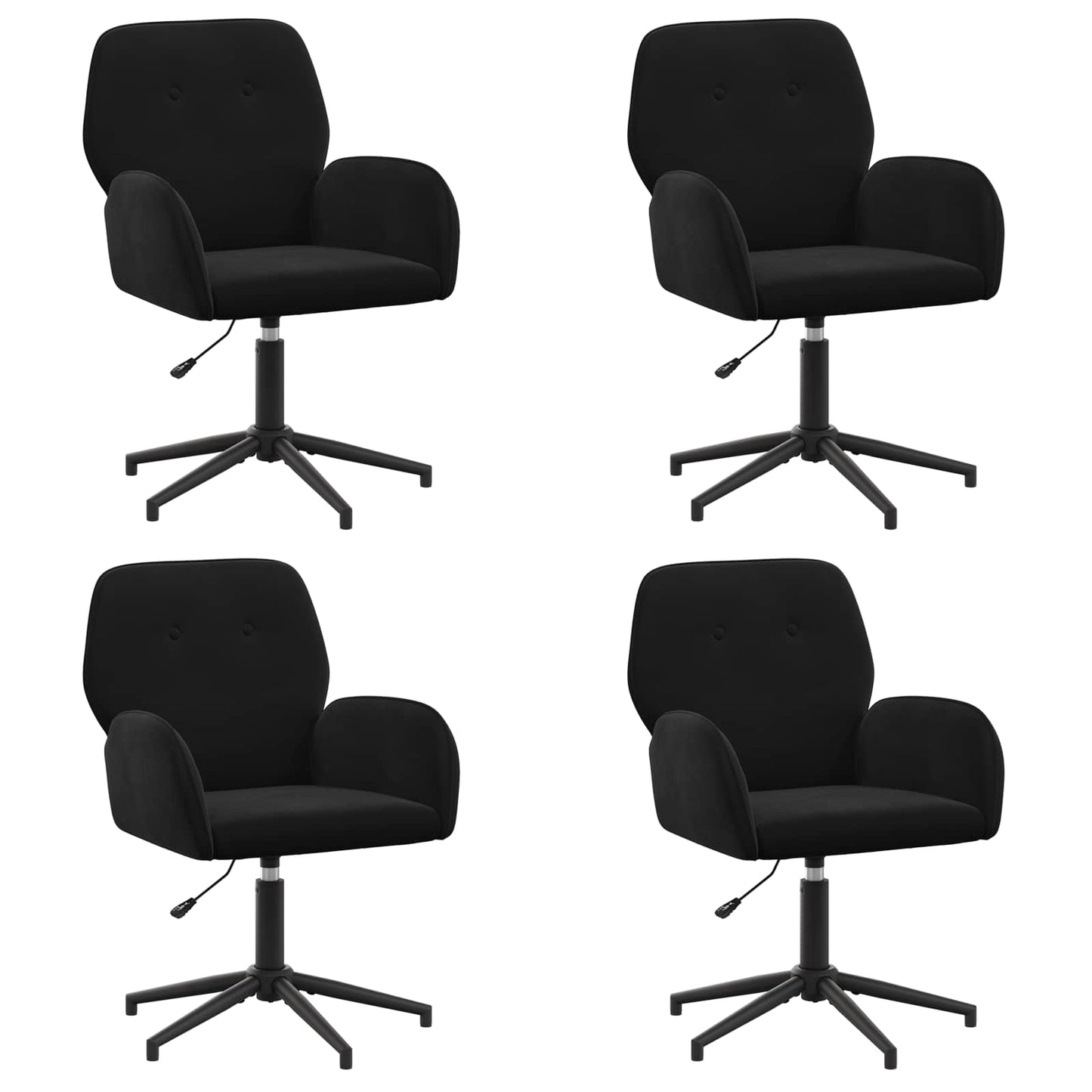 Draaiende Bureaustoelen 4 st 54 x 55 x 90 cm Zwart fluweel