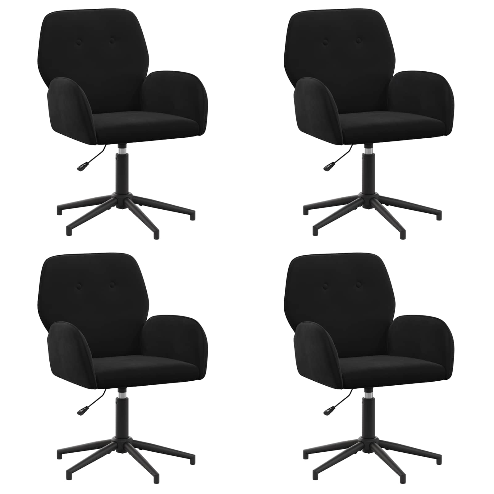Draaiende Bureaustoelen 4 st 54 x 55 x 90 cm Zwart fluweel