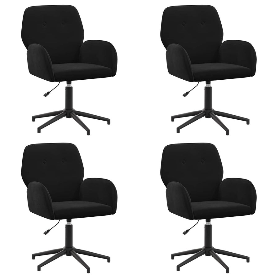 Draaiende Bureaustoelen 4 st 54 x 55 x 90 cm Zwart fluweel