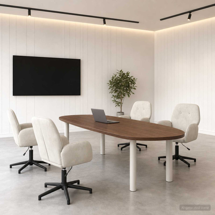 Draaiende Bureaustoelen 4 st 54 x 55 x 90 cm Crèmekleurig