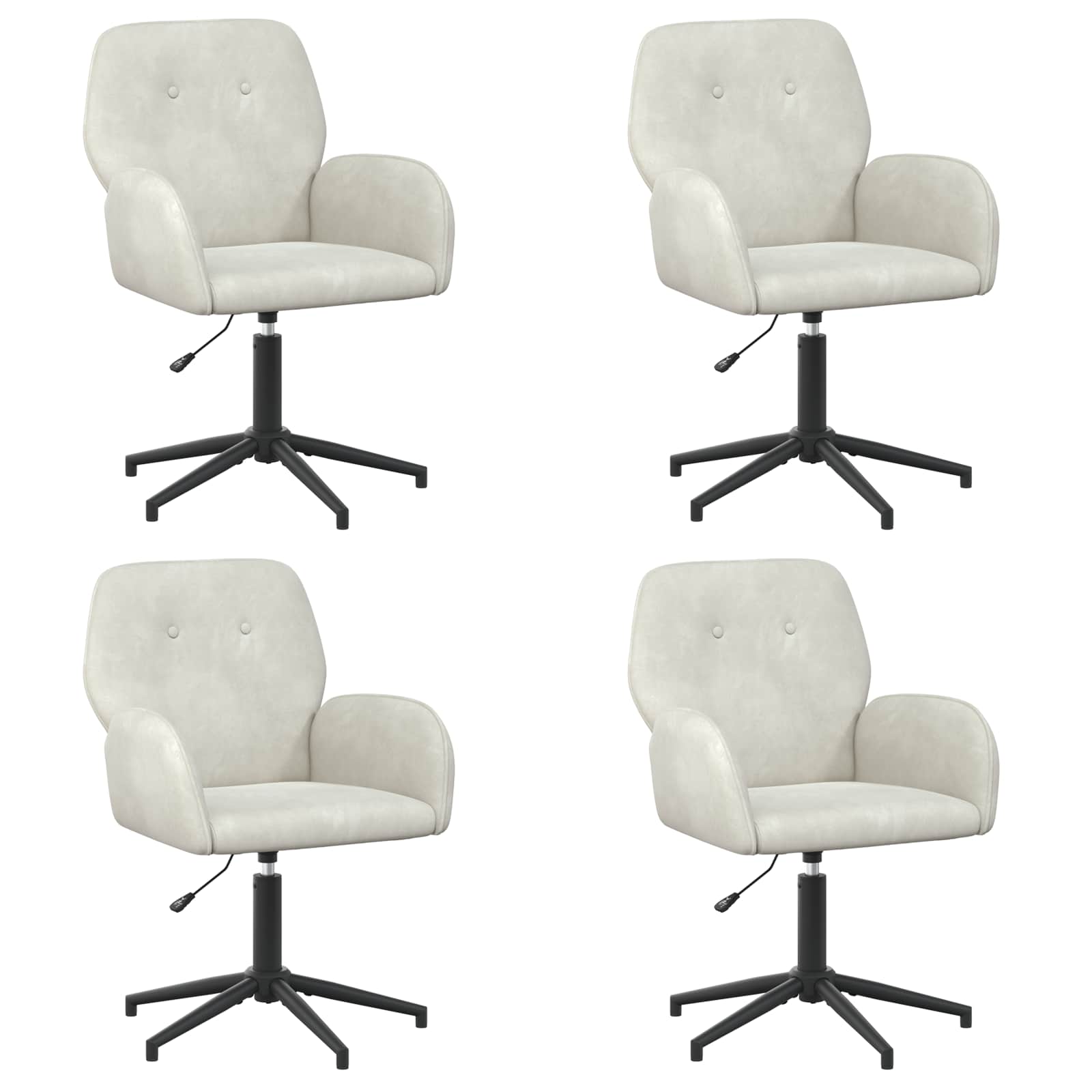 Draaiende Bureaustoelen 4 st 54 x 55 x 90 cm Crèmekleurig