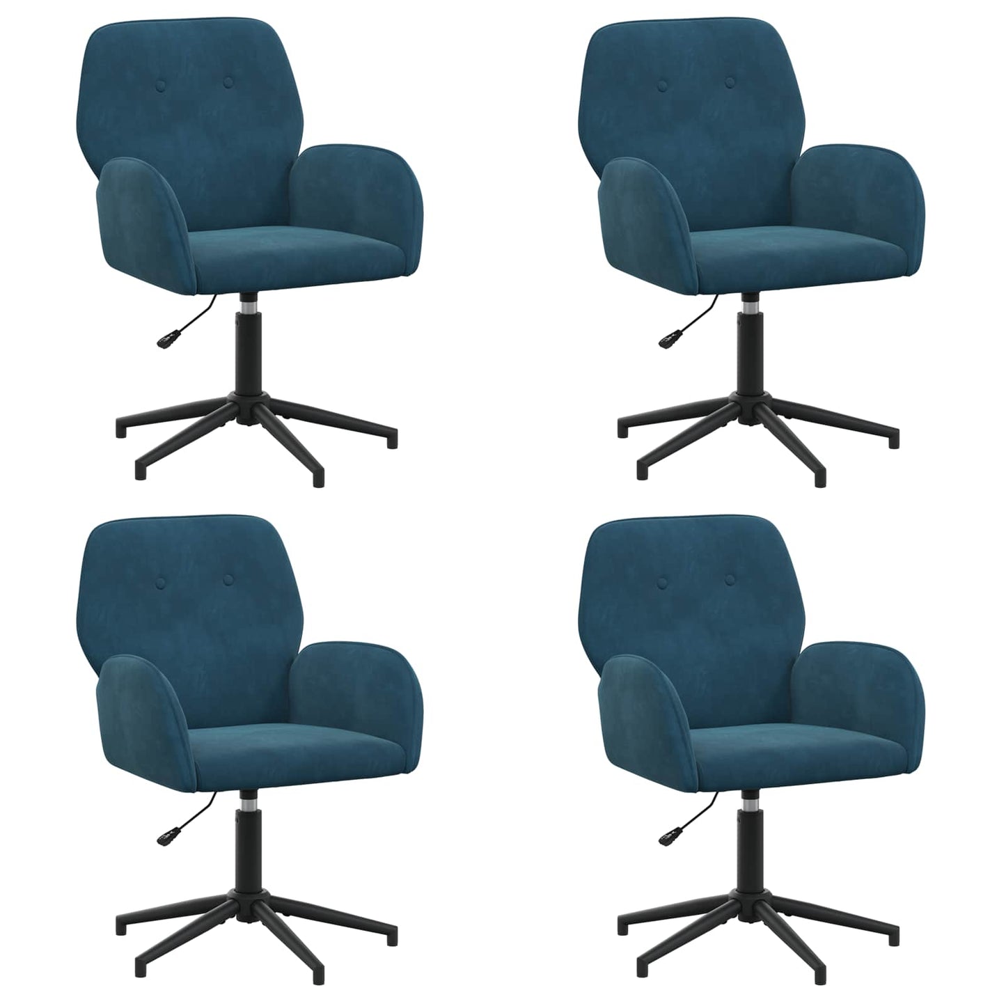 Draaiende Bureaustoelen 4 st 54 x 55 x 90 cm Blauw fluweel