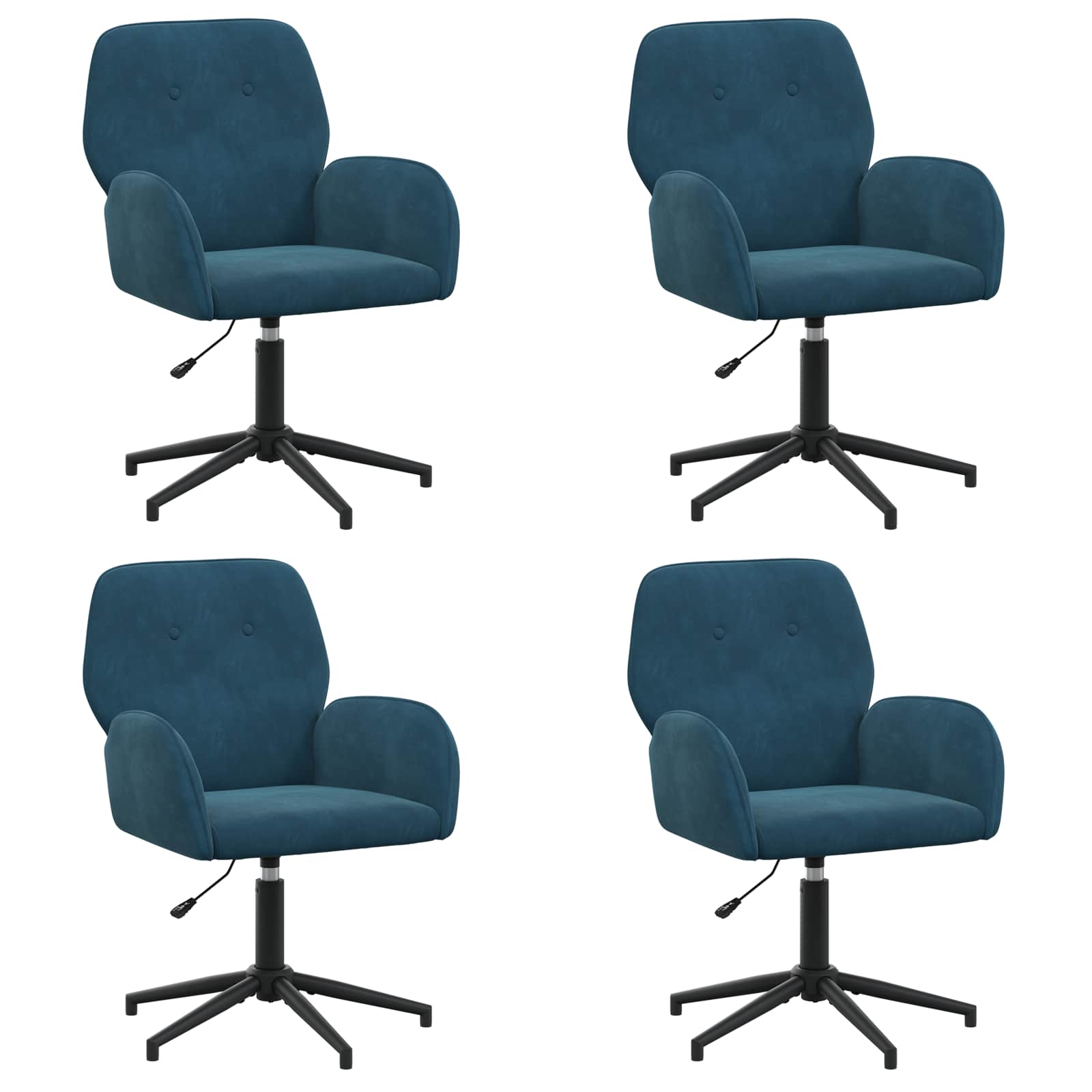 Draaiende Bureaustoelen 4 st 54 x 55 x 90 cm Blauw fluweel