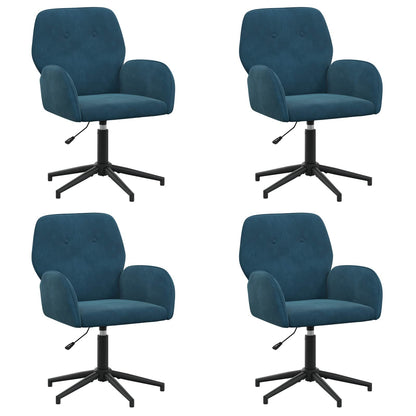 Draaiende Bureaustoelen 4 st 54 x 55 x 90 cm Blauw fluweel