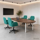 Draaiende Bureaustoelen 4 st 54 x 55 x 90 cm Turquoise fluweel