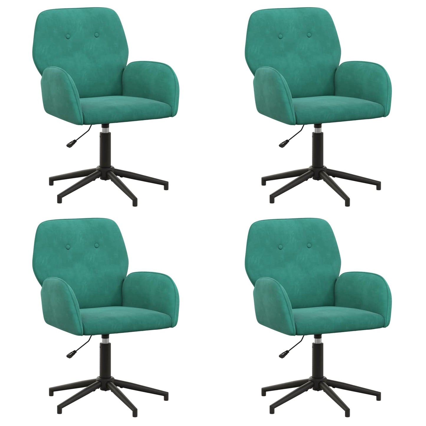 Draaiende Bureaustoelen 4 st 54 x 55 x 90 cm Turquoise fluweel
