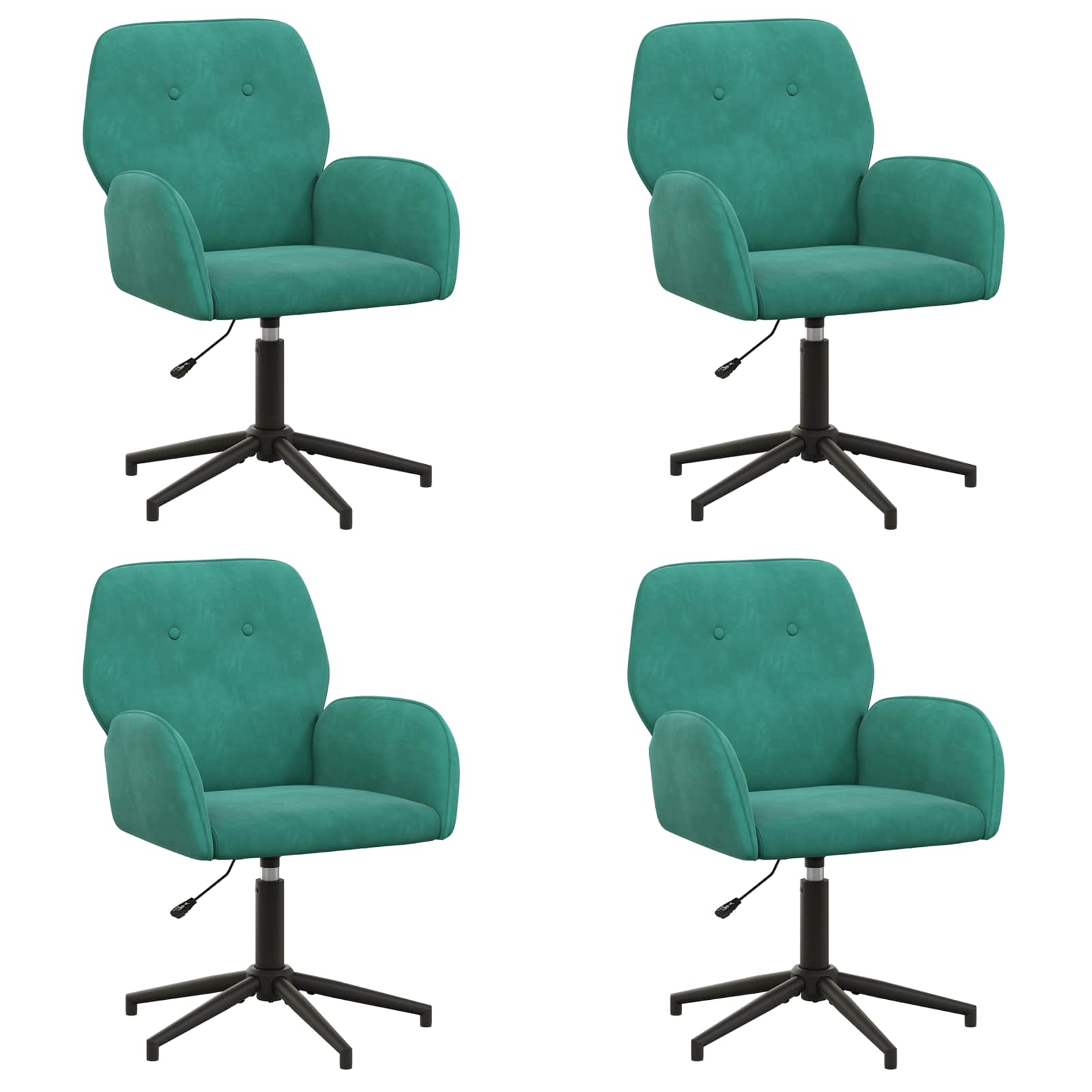Draaiende Bureaustoelen 4 st 54 x 55 x 90 cm Turquoise fluweel