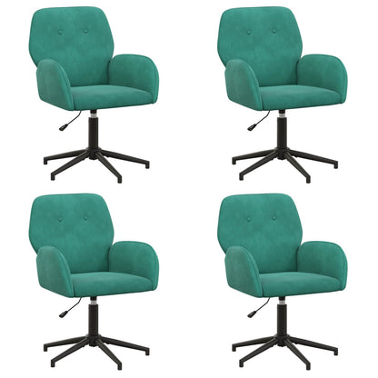 Draaiende Bureaustoelen 4 st 54 x 55 x 90 cm Turquoise fluweel