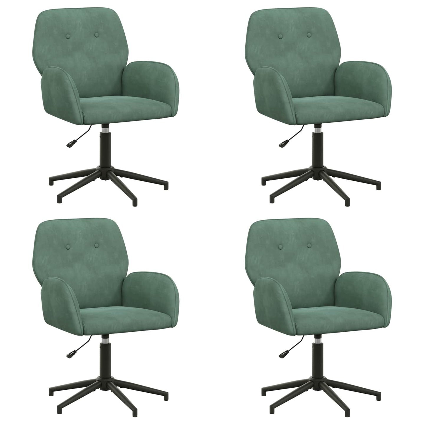 Draaiende Bureaustoelen 4 st 54 x 55 x 90 cm Zeegroen fluweel
