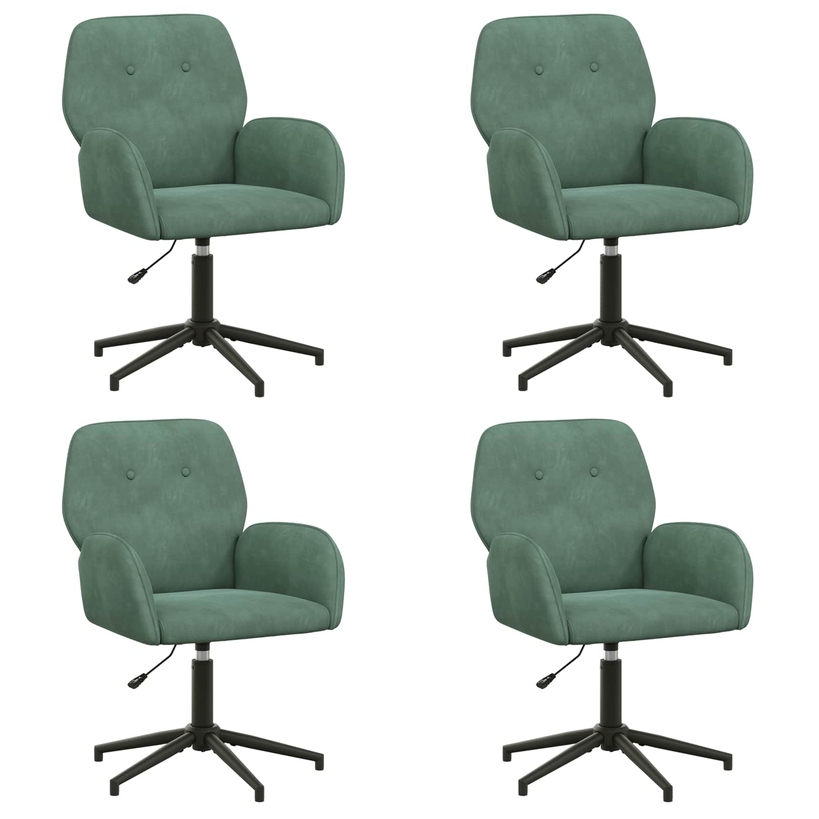 Draaiende Bureaustoelen 4 st 54 x 55 x 90 cm Zeegroen fluweel