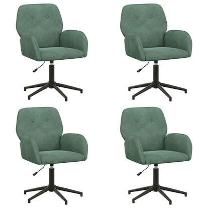 Draaiende Bureaustoelen 4 st 54 x 55 x 90 cm Zeegroen fluweel