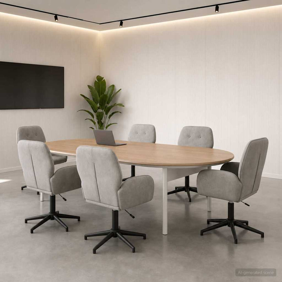 Draaiende Bureaustoelen 6 st 54 x 55 x 90 cm Lichtgrijs fluweel