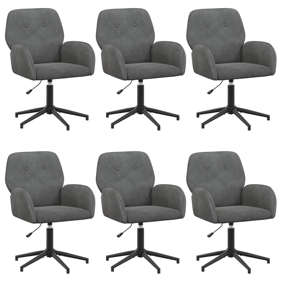 Draaiende Bureaustoelen 6 st 54 x 55 x 90 cm Donkergrijs
