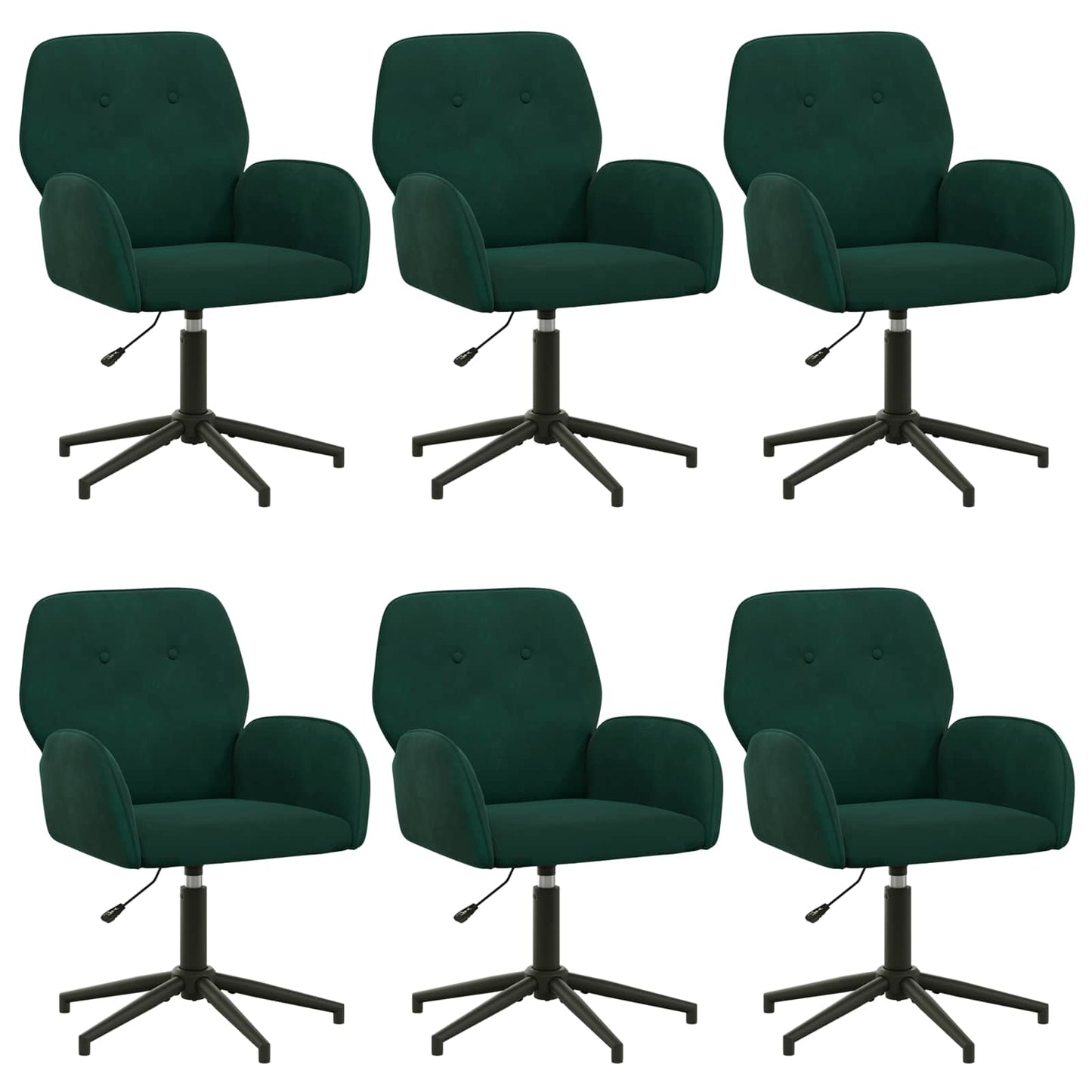 Draaiende Bureaustoelen 6 st 54 x 55 x 90 cm Donkergroen