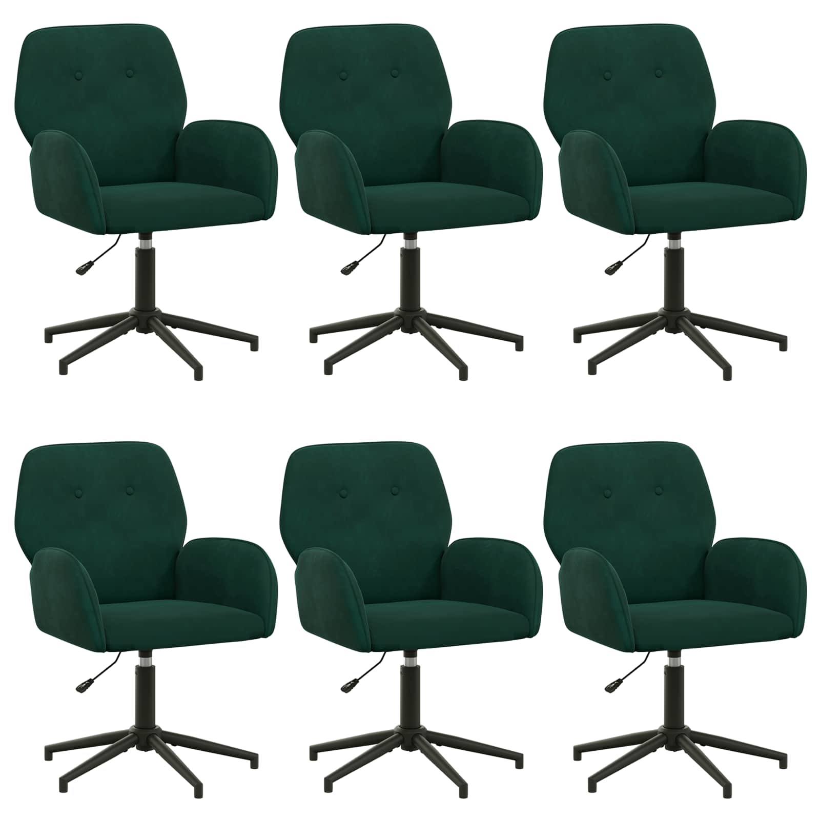 Draaiende Bureaustoelen 6 st 54 x 55 x 90 cm Donkergroen