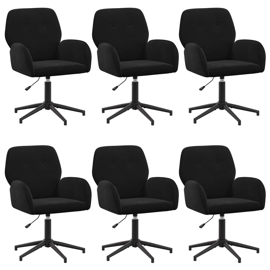 Draaiende Bureaustoelen 6 st 54 x 55 x 90 cm Zwart fluweel