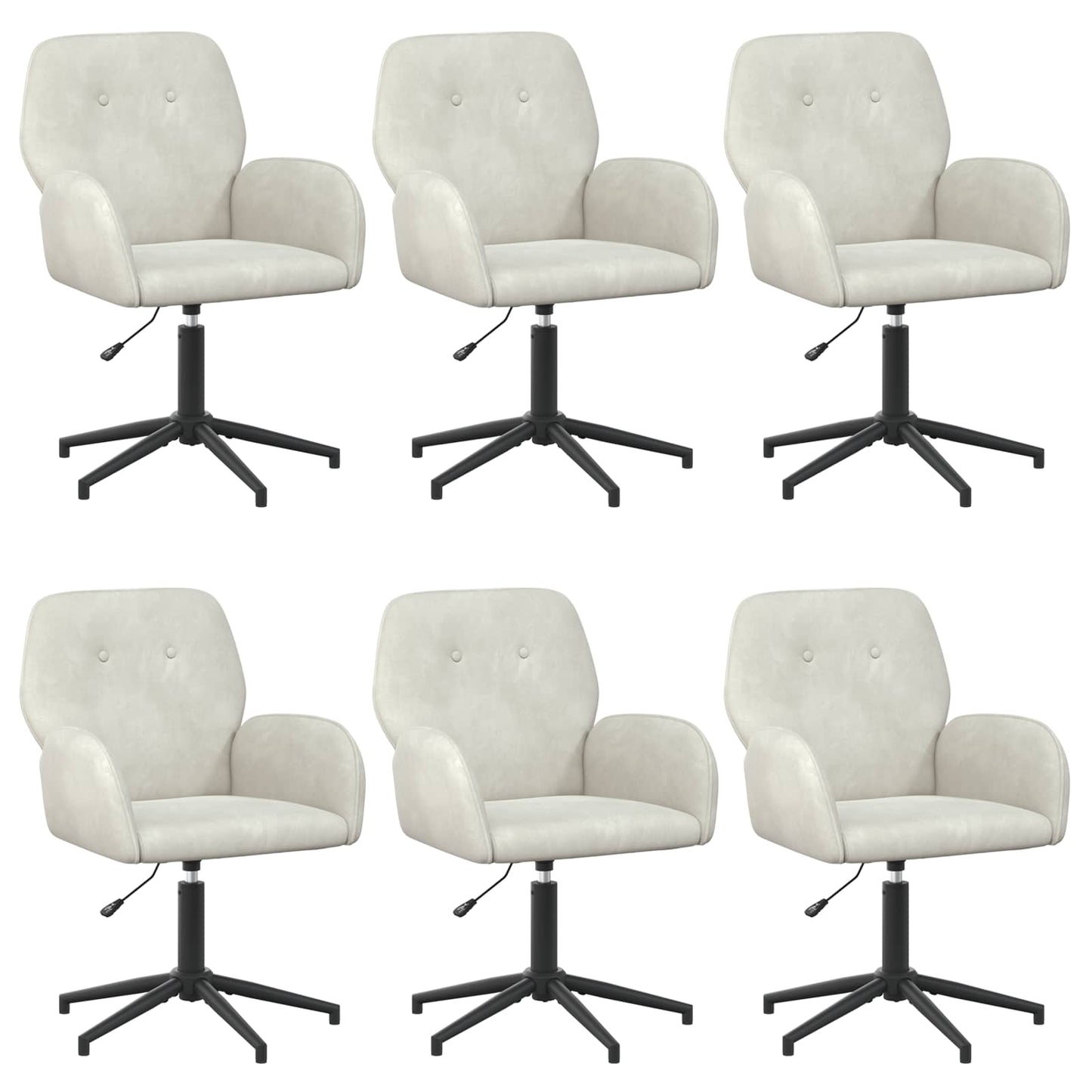 Draaiende Bureaustoelen 6 st 54 x 55 x 90 cm Crèmekleurig